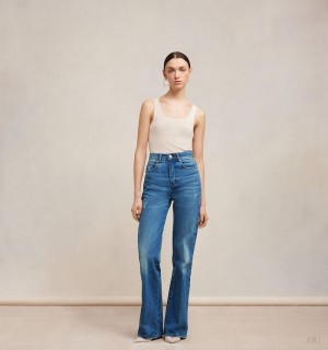 Ami Paris Flare Fit Jeans Azules | DQRG1537